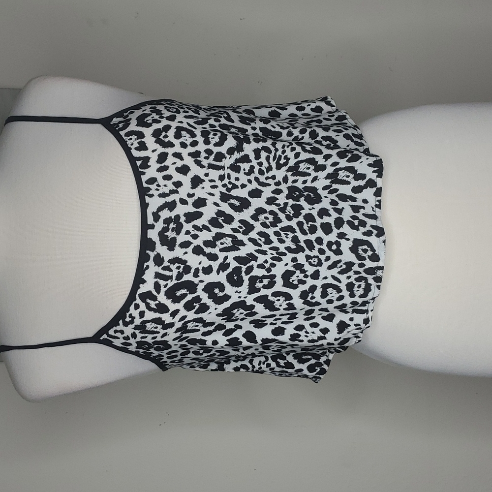Express Black and White Leopard print crop top